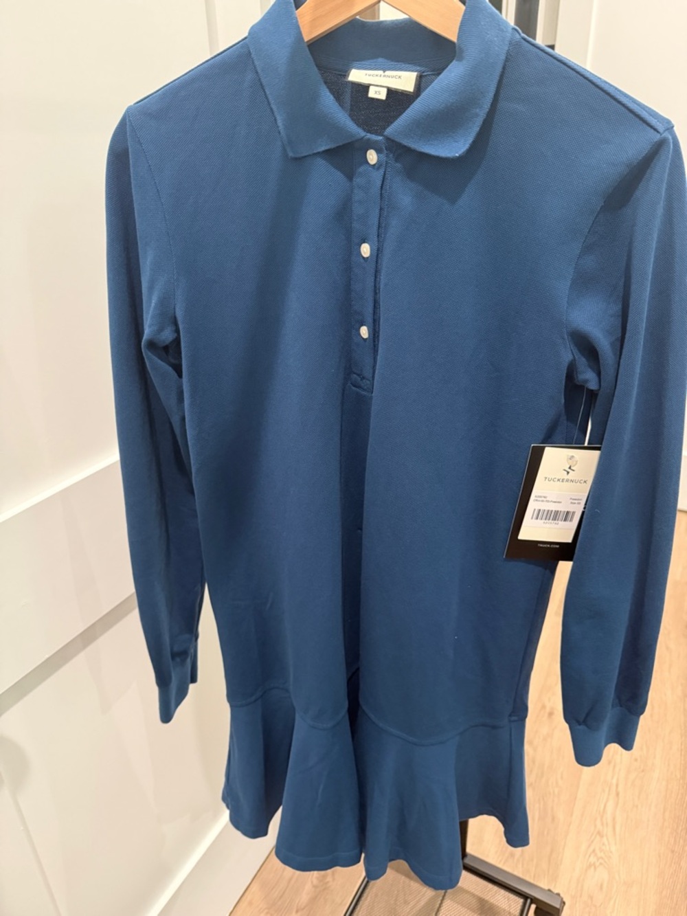 Brand NWT. Tuckernuck Blue Long Sleeve Pique May Polo Dress